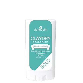 Clay Dry Bold Eucalyptus Mint Vegan Deodorant Zion Health 2.8 oz Stick