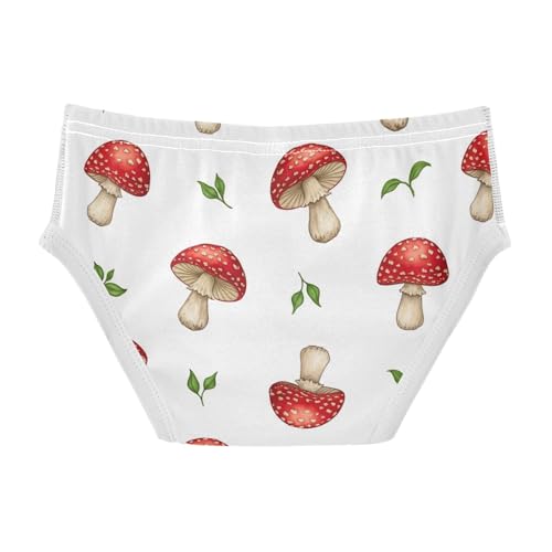 CHIFIGNO Boys Briefs Cute Mushroom White Toddler Boy Underwear Soft Cotton Underwear Briefs2