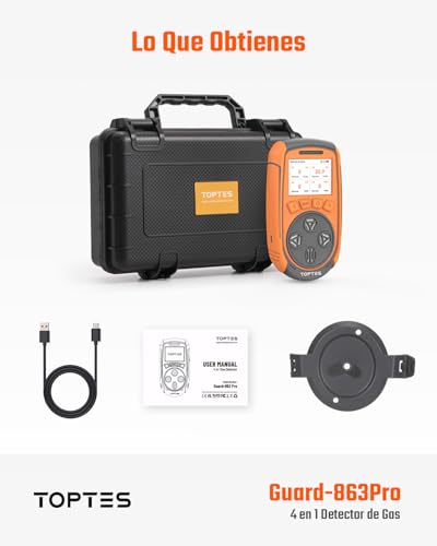 Miniatura 7 de Toptes Guard-863pro Detector De Gas, Monitor De 4 Gases Para H2s, Co, Lel Y O2, Con Pantalla A Color Tft, Sensor De O Mejorado 5 Años , Exportación Usb, Batería 18 H, Fiable Para Trabajo Y Hogar