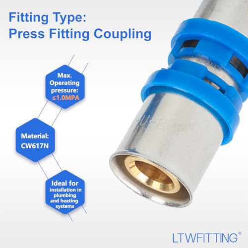 Raccord multicouche 20 mm compression tuyau composite avec joint étanchéité LTWFITTING