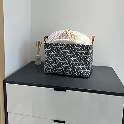 Image of CLOCOR 3-pack Rectangular Storage Bin,Collapsible Home Organization (Grey Arrow)