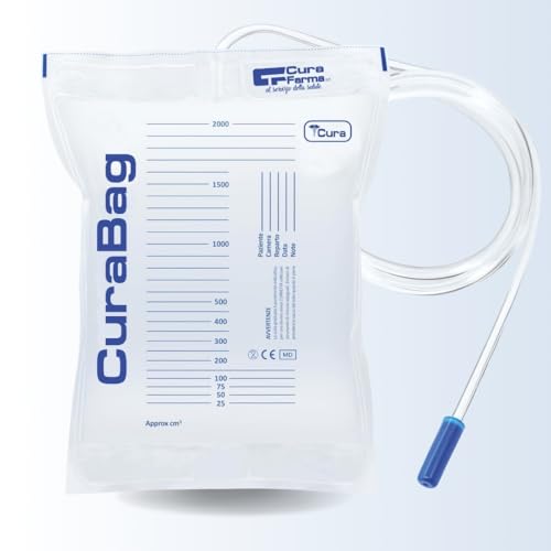 Bolsas para orina de cama, 2 litros, sin látex, tubo de 130 cm, sin grifo de desagüe (200 unidades) bolsas de drenaje urinario con válvula antirreflujo – CURA FARMA