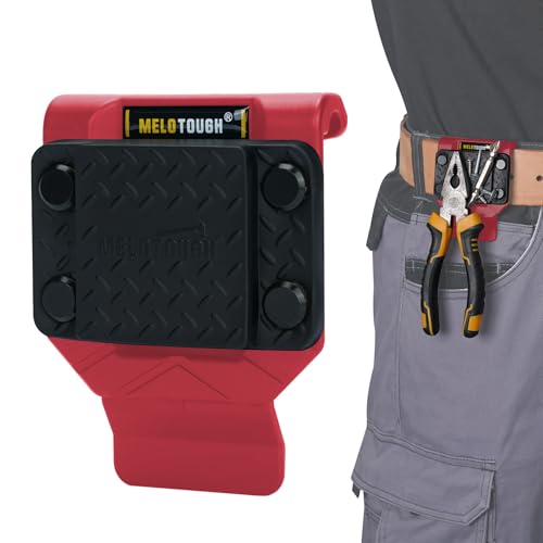 MELOTOUGH Magnetic Tool Holder, N48 Strong Magnetic Belt Clip for Nails, Screws, Drill Bit, Wrenches, Screwdrivers, Hammer, Sockets and Other Metal Tools and Hardware - Fits Up to 2.7