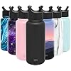 Simple Modern Water Bottle with Straw Lid Vacuum Insulated Stainless Steel Metal Thermos Bottles | Reusable Leak Proof BPA-Free Flask for Gym, Travel, Sports | Summit Collection | 32oz, Midnight Black