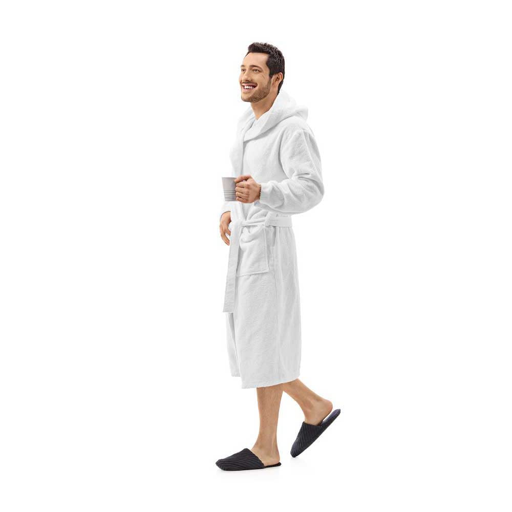 Peignoir de Bain à Capuche 70% Coton 30% Bambou 450 g/m² – Ultra-Absorbant | Doux & hypoallergénique • Chaud & confortable • Ceinture ajustable • Capuche & poches • Lavable 40°C • Mixte