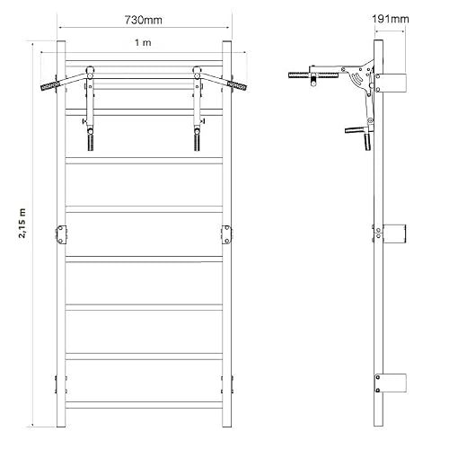 Miniatura 10 de K-Sport: Set De Entrenamiento - Tablero Con Estación De Inmersión Y Barra De Dominadas, Estación De Fuerza Para Entrenamientos Exigentes, Equipo De Fitness Profesional Para El Hogar