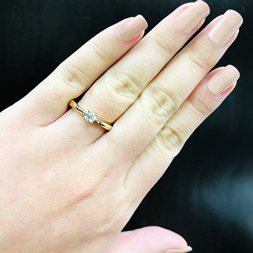 Diamond Wish 1/3 Carat Round Diamond Solitaire Engagement Ring in 14k Gold (H-I, I1-I2, cttw) 4-Prong Set Size 4 to 92