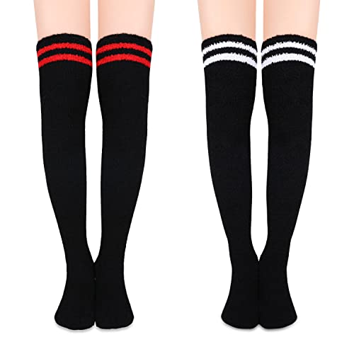 Image of Benefeet Sox Girls Cute Animal Fuzzy Knee High Socks Womens Funny Striped Cozy Winter Warm FluffyThigh High Socks Leg Warmers