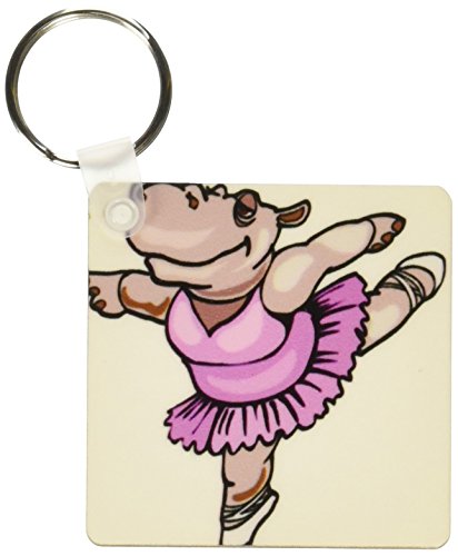 Porte-clés Hippo Ballet Danseuse 3dRose pour retrouver facilement vos clés perdues