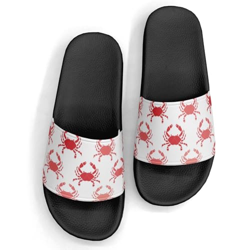 Pitovozu Funny Crab Slippers for Women Men Comfotable Sandals Non Slip Home Bedroom Pool Shower Outdoor Slide Slippers