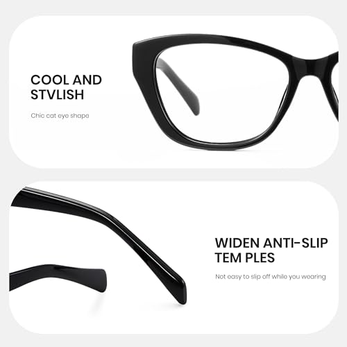 Image of Cyxus Cat Eye Blue Light Glasses for Women Reduce Eye Strain 8154 | Eye Protection,UV Protection,Stylish Chunky Frame,Ideal for Office Work Daily Work