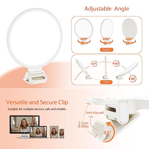 Image of ACMEZING Clip-On Ring Light for Laptop & Phone, Upgraded 60-LED Full-Screen Anti-Glare Light with 3 Color Modes & Dimmable Brightness, Perfect for Zoom, TikTok, Selfies, Video Calls
