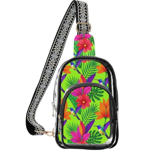 Bolso cruzado para hombre con PVC transparente y cremalleras metálicas linqin