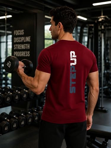 Image of 3Colors Men's Active Polyester T-Shirt | Quick Dry Gym Workout Tee | Stretch Sports Round Neck Running T-Shirt-STEPUP LINE