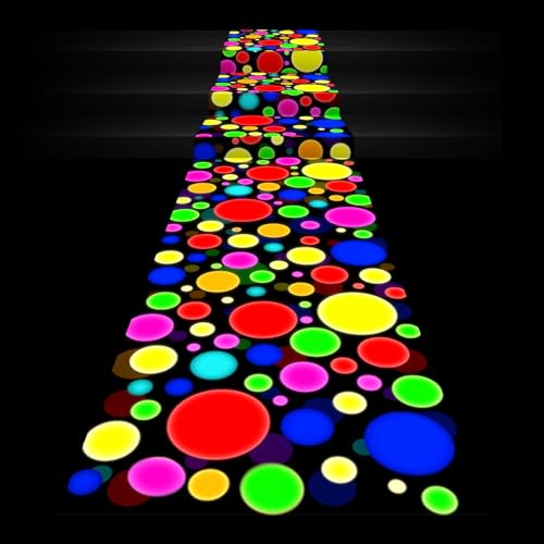 Tapete decorativo corredor neón fluorescente 118x39 pulgadas