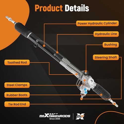 maXpeedingrods Hydraulic Power Steering Rack and Pinion for Toyota Sequoia 2001-2007, Tundra 2000-2006, Replace 26-1618, 80-00806AN, 244-0097, 442500C010 by maXpeedingrods - Image 2