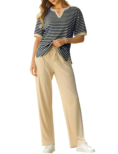 difficort Two Piece Sets for Women Striped Summer Travel Vacation...