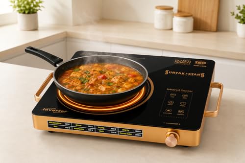 Image of SURYA K-STAR SOLD BY TOSAA INFRARED COOKTOP| 2500W | Touch Control, Insect Proof Design, Multi Cooking Function