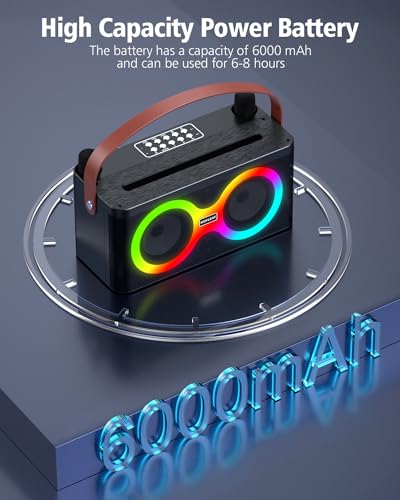 Karaoke Machine, Portable Bluetooth Speaker with 2 Wireless Microphones,Karaoke Machine for Adults & Kids,PA System Supports TWS/REC/AUX/USB/TF for Home Party - Thumbnail 7