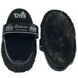 Haas Diva Exclusive Grooming Brush with Matte Lambskin Black,200 x 85mm