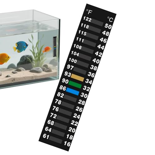 Temperature Strips, LCD Environmental Sensor Sticker, Accurate Temperature Monitoring Strip for Aquarium, Refrigerator, Freezer,