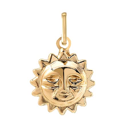 Amazon.com: 14k Gold Sun Charm Pendant 