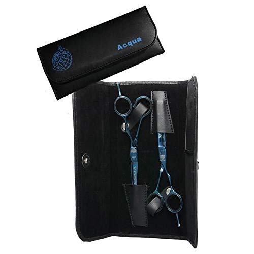 Kiepe ACQUA 282 Set profesional de tijeras de peluquería 5,5 pulgadas – Tijera de corte y tijera de entresacar con 38 dientes, recubrimiento de titanio, Convex Razor, Made in Italy