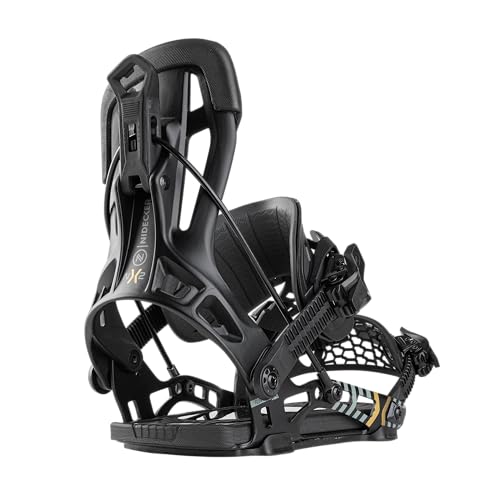 Nidecker Flow NX2 Hybrid Unisex Rear Entry Snowboard Bindings, Black, Medium