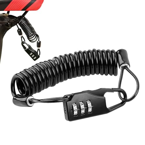 Casco de motocicleta portátil, mini cable combinado para bicicletas eléctricas y scooters, antirrobo, reiniciable, alambre de acero de seguridad para bicicletas de montaña y equipo, unisex