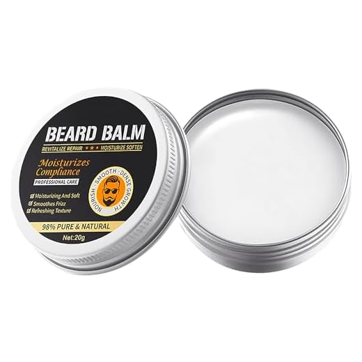 Bálsamo para barba para hombre, cera de barba (20 g), bálsamo para barba de 3 días a barba completa, agarre fuerte, brillo ligero, bálsamo de barba alisa, esculpe y cuida el cabello áspero