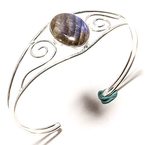 Bracelet en labradorite fait main et argent 925, le cadeau idéal avec taille réglable
