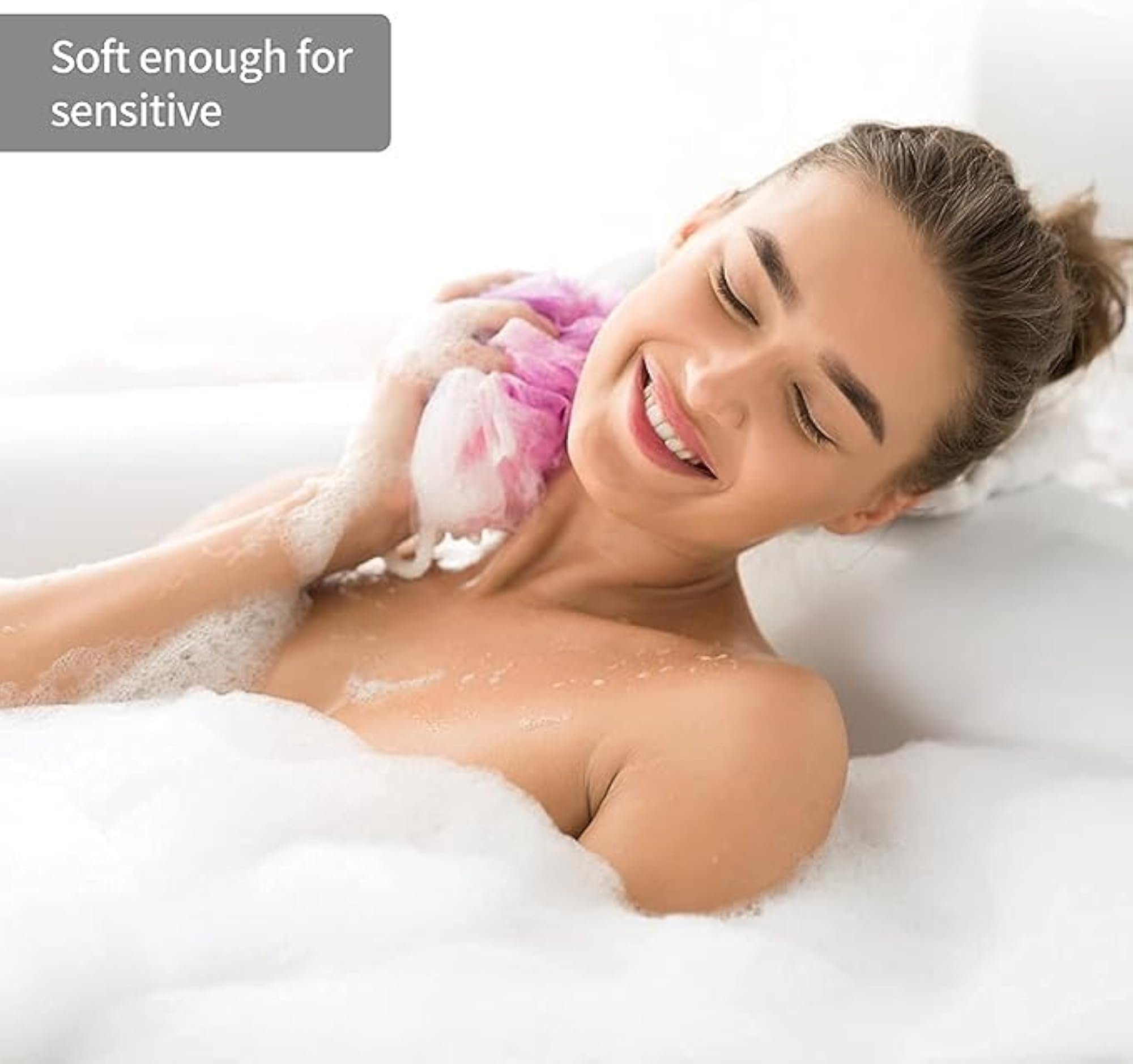 Soft Net Body Scrubber Sponge Ball, Durable Mesh Pouf