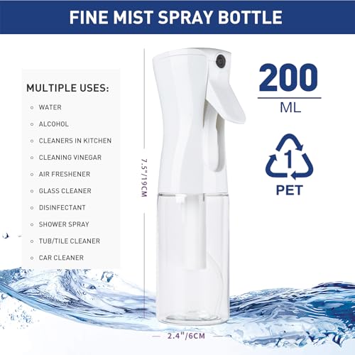 TANSHINE Continuous Hair Plant Mister Spray Bottle Fine Empty Small Mist Spray Bottles Mist Sprayer Water Alcohol Cleaning Spray Mist Bottle for Curly Hair Styling Products,Plants, image 2