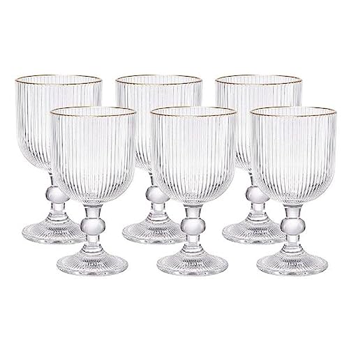 Jogo de taças em vidro com borda dourada L'Hermitage Cameratta 365ml 6 peças