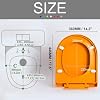 PP Colored Toilet Seat, Soft Close Toilet Seats, Slow Quiet-Close Lid and Seat, Easy to Install Also Easy to Clean, Top Mount, D/U-Shaped,Orange,36x44.5cm
