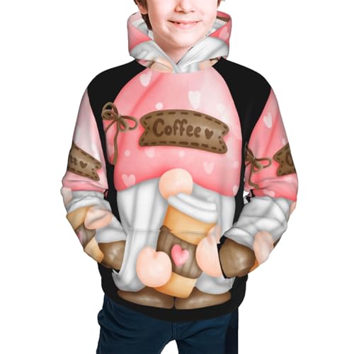 Coffee Gnome Kids Pullover Hoodies Boys Sweatshirts Girls Athletic Clothes with Pocket2