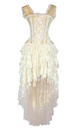 Burleska Womens Ophelie Steampunk Corset Dress 34-3X Cream