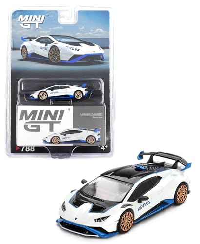 1:64 Diecast Model Car Compatible with Lamborghini Huracán STO Bianco Asopo Limited Edition by Mini GT MGT00788