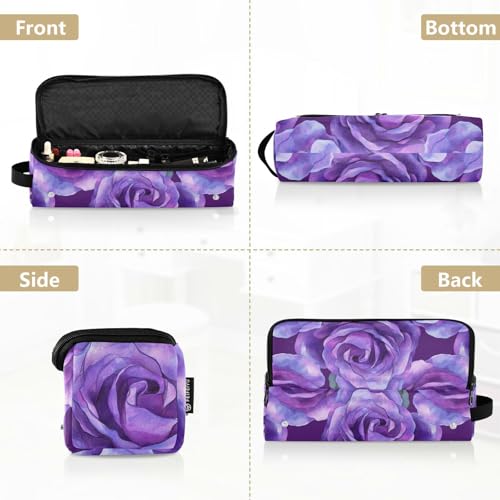 Organizador 2 en 1 para herramientas de cabello Deep Purple Roses con esterilla para plancha resistente al calor y protector impermeable para viaje miniatura 5