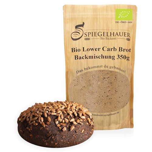 Bäckerei Spiegelhauer LOWER-CARB-BROTBACKMISCHUNG 350 g Eiweißbrot aus glutenfreien Rohstoffen vegan mehlfreies Brot I Backmischung ohne Hefe