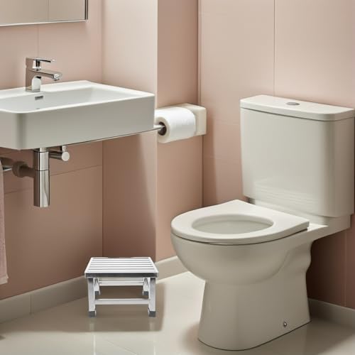Tabouret acier inoxydable argenté pour douche et extérieur - 8