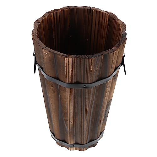 Pot de fleurs bois style rétro et bac à plantes rustique pour extérieur
