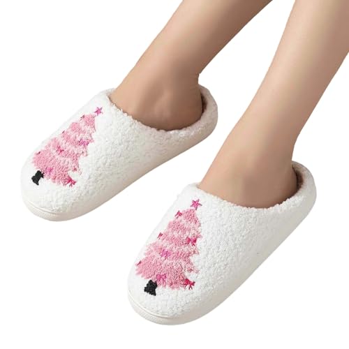 House Slippers for Women Warm Plush Non Slip Wear Resistant Home Slippers Cozy Embroidery Couples Winter House Shoes3