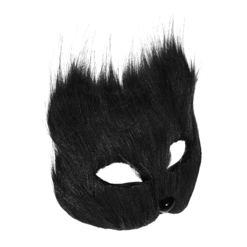 WHAMVOX Halloween Mask Plush Fox Mask Women's Half Mask for Dance Shows and Themes Parties Decor