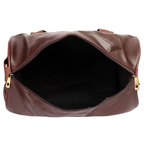 Image of Men's and Women's Polyester Durable Sports Gym Travel Duffel Bag with Shoulder Strap (Dark Brown)