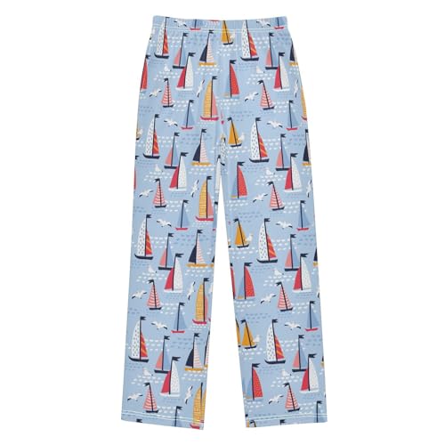 zzz✾ ZZXXB Sailboat Boys Long Pants Soft Trousers Elastic Waist