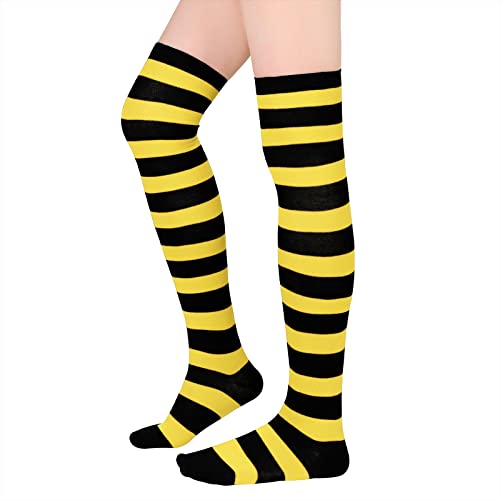 Image of American Trends Womens Rainbow Socks Striped Knee High Socks Thigh High Stockings Casual Tube Socks Costume Leg Warmers
