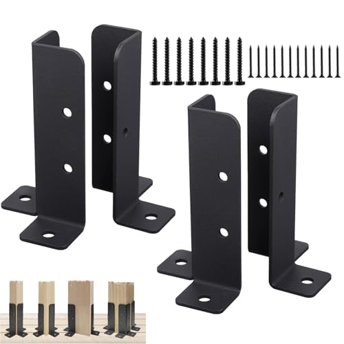 Base de anclaje de poste de puente - Ancla de poste de cerca, Soporte metálico resistente | Soporte de base ajustable para poste de madera, Instalación segura de postes de terraza, jardín y barri