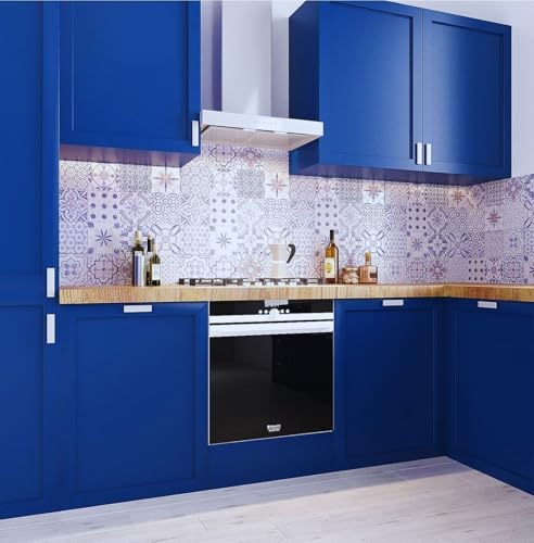 Image of ONETON Navy Blue Matte Self Adhesive Wallpaper Peel and Stick Wallpaper for Living Room Bedroom Table (Navy Blue MATT WP, 12x80 inch)