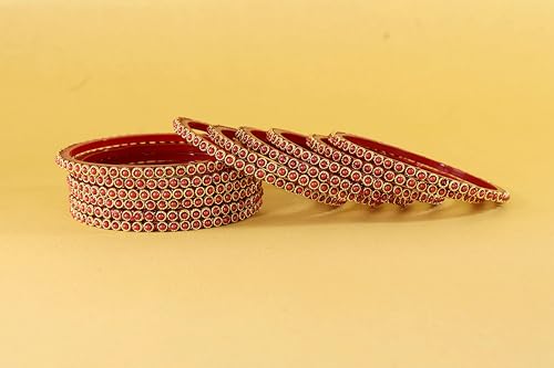 Image of NMII Glass Golden Beads & Pearls Moti Work Designer Bangles Set For Women & Girls | Kanch ki Chudi Set | Girl's Bangles Bracelet | Glass Bangles | Daily, Wedding, Party, Fashion Jewellery- Set of 12
